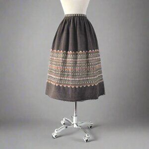 Vintage 50s 60s South American Birds | Swans Full Skirt M